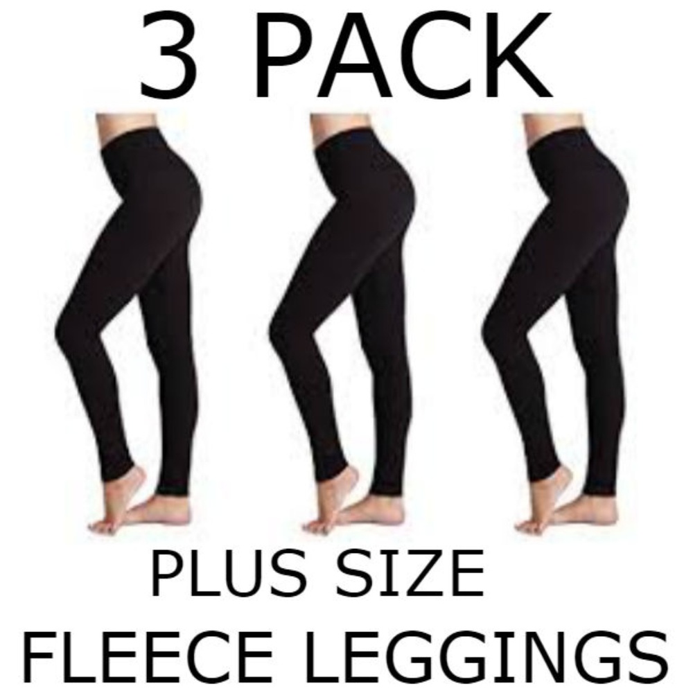NWT- 3 PACK Black Leggings- PLUS SIZE